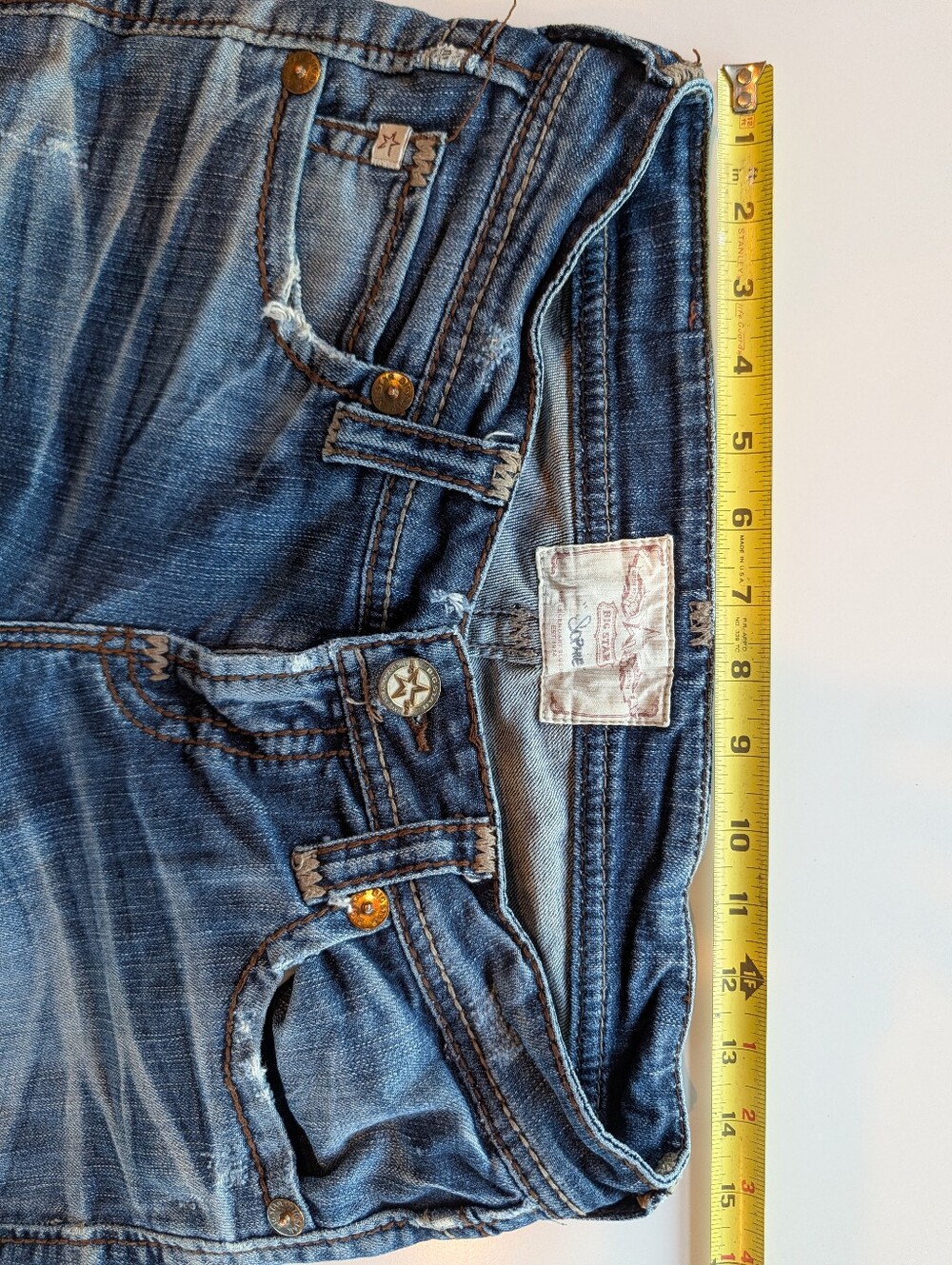 Y2K Big Star Sophie Low Rise Embellished Pockets Denim Jeans 28L - Picture 10 of 12